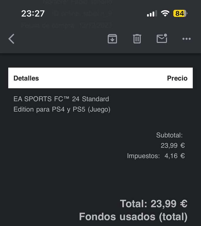 FC 24 PS4 DESCUENTO a través del FIFA 23 , (Entrar desde el Juego)