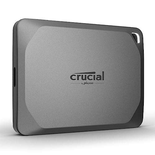 Crucial X9 Pro 4TB SSD portátil , Velocidades de Lectura/Escritura de hasta 1050MB/s , PC y Mac, con Mylio Photos+ , USB 3.2