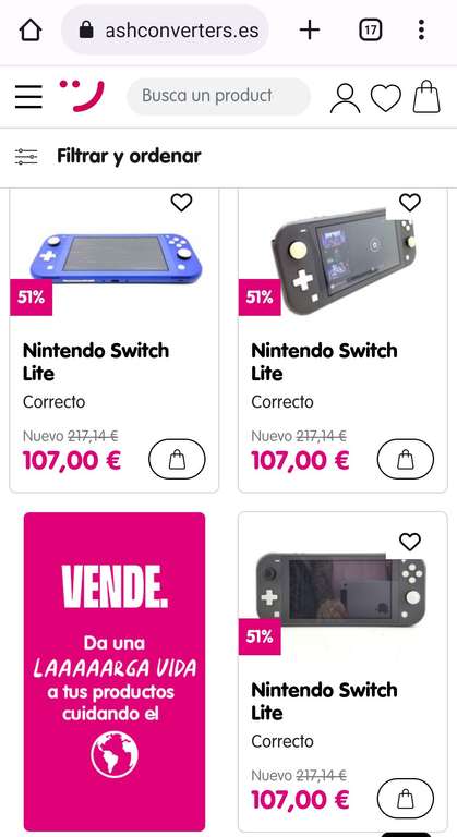 Consola Nintendo Switch Lite de segunda mano desde 107€ y la Normal desde 175€ en Cash Converters con envío gratis en 72h