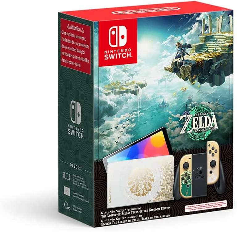 Consola Nintendo Switch OLED The Legend of Zelda Tears Of The Kingdom Edición Limitada + Adaptador España - Switch