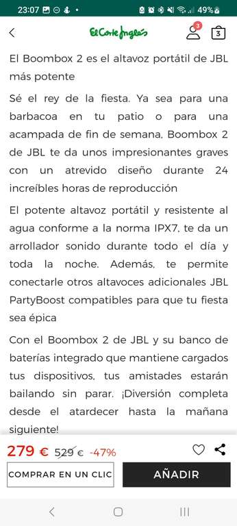 Altavoz portátil JBL Boombox 2 negro