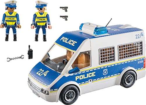PLAYMOBIL City Action Coche de policía, Con luz y sonido, Juguetes para niños mayores de 4 años