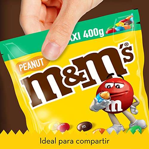 M&M's Peanuts Snack de Cacahuete y Chocolate con Leche, Chuches Halloween, Chocolate Regalo (400g) (recurrente)