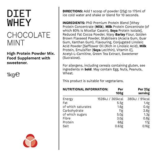 1 kg PhD Nutrition Diet Whey(CON RECURRENTE)