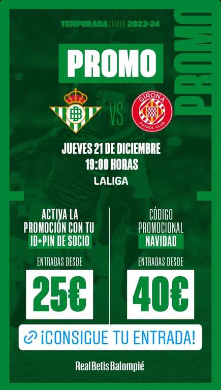 Entradas Real Betis-Girona 40€