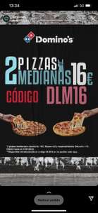 2 Pizzas Domino's 16€