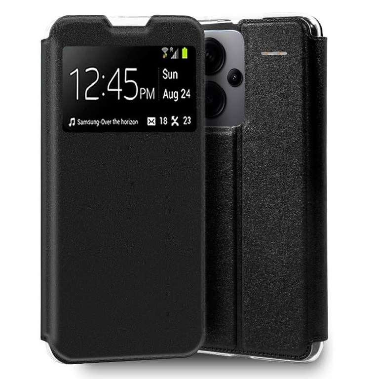 Funda Cool Flip Cover para Xiaomi Redmi Note 13 Pro Plus 5G Liso Negro