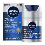 NIVEA MEN Hyaluron Crema Hidratante Antiedad FP15 (1 x 50 ml), cuidado facial avanzado para hombre