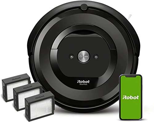 iRobot aspirador Wi-Fi iRobot Roomba e6192 con 2 cepillos de goma multisuperficie, + Pack de 3 filtros