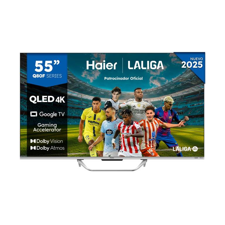 Smart TV 55″ Haier H55Q80FUX (QLED, 4K, Google TV, HDMI 2.1, Dolby Vision/Atmos (+ El Corte Inglés)