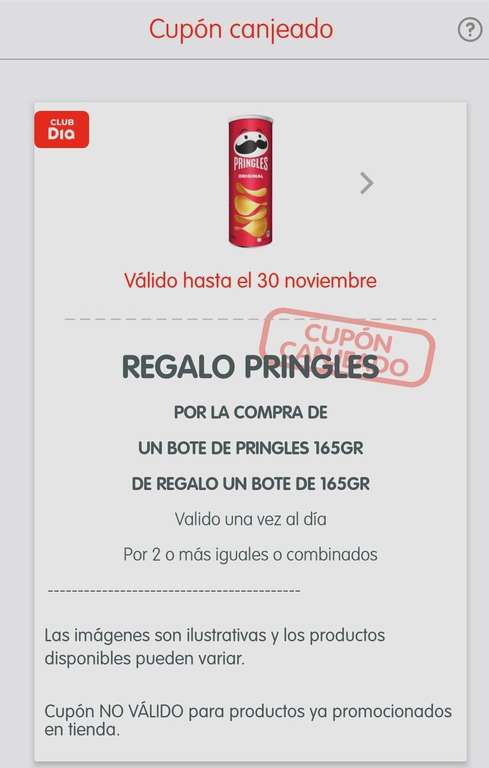 Pringles 2x1 en supermercados Dia (Club dia)