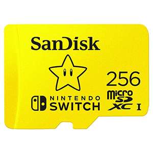 SanDisk 256GB microSDXC Tarjeta Nintendo Switch, Tarjeta de memoria licencia de Nintendo, hasta 100 MB/s UHS-I Class 10 U3 (128GB 15,29€)