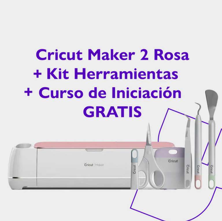 Cricut Maker Rosa + Kit de Herramientas +Curso Iniciación de Regalo