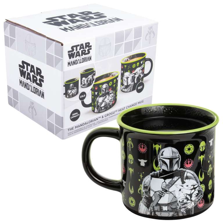 Star Wars The Mandalorian and Grogu - Taza termocolora de cerámica de 350 ml