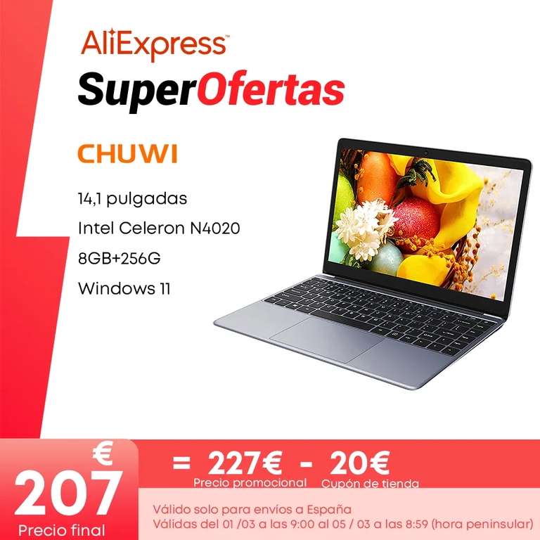 Chuwi HeroBook Pro 8GB/256GB SSD - Desde España