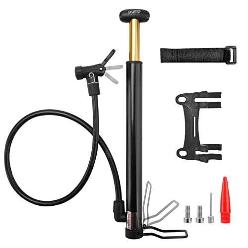 Minibomba de aire para bicicleta,con soporte de montaje. incluye aguja para pelotas