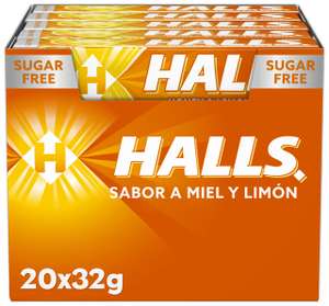Caja con 20 paquetes de caramelos HALLS de miel y limón sin azúcar (a 0,51€/paquete)