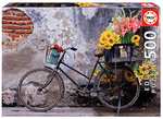 Educa - Bicicleta con Flores. Puzzle de 500 Piezas. Medida aproximada una Vez montado: 46 x 34 cm. Incluye Cola Fix Puzzle para colgarlo
