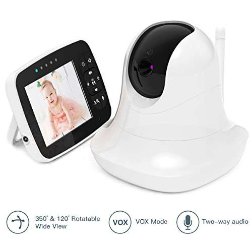Vigilabebés Video Baby Monitor con cámara Digital, Monitor de Video inalámbrico de 2.4Ghz con Monitor de Temperatura,visión Nocturna