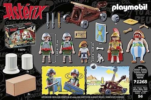 PLAYMOBIL Asterix 71268 Numerobis y la Batalla de Palacio, catapulta de Trabajo de los Romanos, Juguete para niños a Partir de 5 años