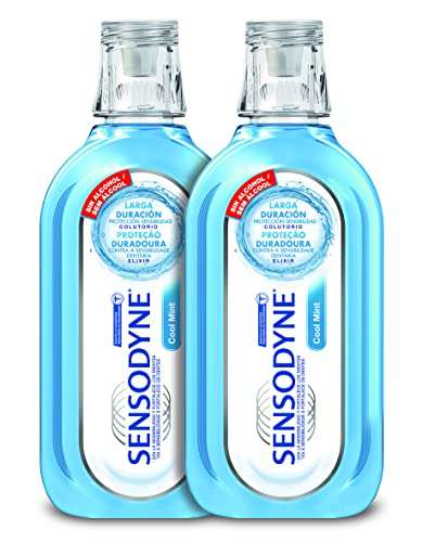 Sensodyne, Enjuague Bucal, Cool Mint Para Dientes Sensibles, Protección Duradera Sin Alcohol, 2 X 500 Ml (recurrente)