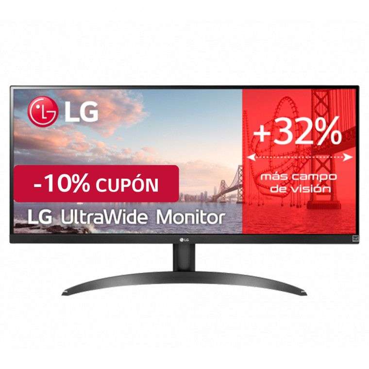 LG 29WP500-B - Monitor LG UltraWide 21:9 (Panel IPS:2560x1080px, 250 cd/m2, 1000:1, 5ms); entradas: HDMI x2; sRGB 99%, HDR10
