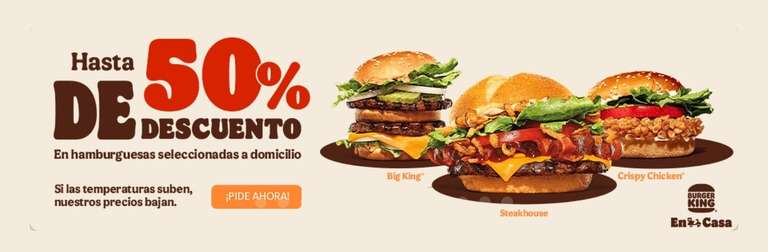Hasta 50% de descuento en hamburguesas seleccionadas // PIDE 2 MENÚS y llévate un Ben & Jerry's grande por 4,95€ más