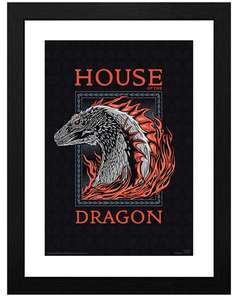 Lámina enmarcada Juego de Tronos House of the Dragon Targaryen dragón