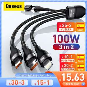 Baseus-Cable USB tipo C 3 en 1 para iPhone 13, 12 Pro, 11, XR, 100W, Cable Micro USB tipo C para Macbook Pro, Samsung y Xiaomi
