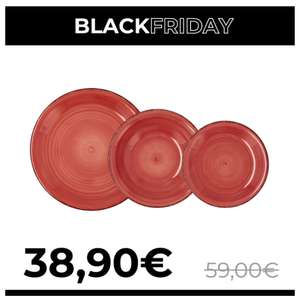 Preciosa vajilla de gres pintada a mano rebajada de 59,00 € a 38,90 € sólo durante la semana del Black Friday