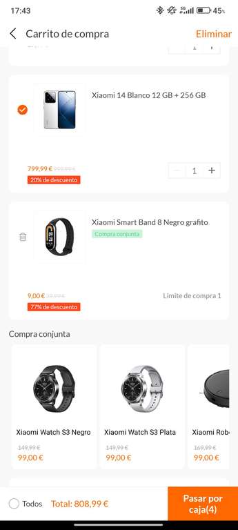 Xiaomi 14 (12gb 256gb) + Xiaomi Band 8 + Robot Vacuum E12 + Powerbank 10000mAh 33w. ESTUDIANTES. (Con mi points 519€)