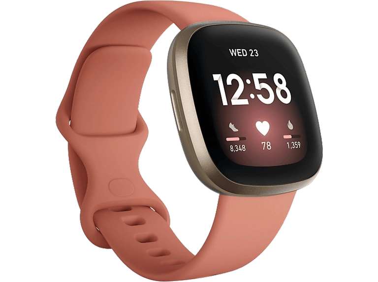 Fitbit Versa 3, 6 meses incluidos de suscripción a Fitbit Premium, GPS, Autonomía 6 días ROSA- Smartwatch (105€ Newsletter)