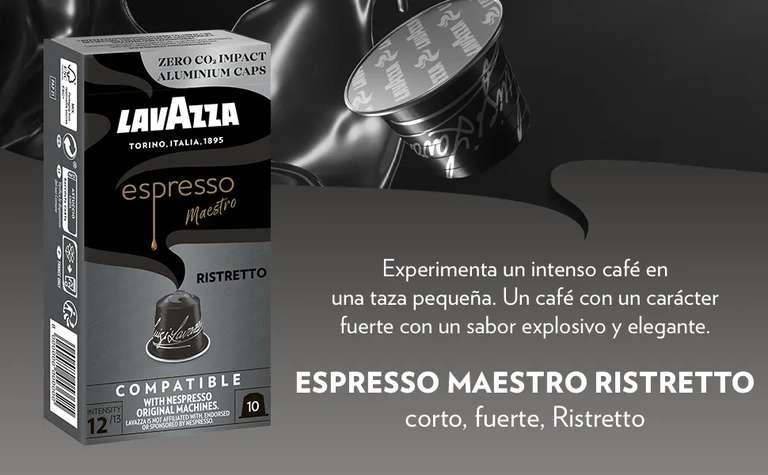 Lavazza, Espresso Maestro Ristretto, 100 Cápsulas, 10 Paquetes x 10 Cápsulas