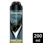 (Ver otras Opciones) Rexona Desodorante Aerosol Protección Avanzada 72h Sport Cool Antitranspirante para hombre 200ml - Pack de 6