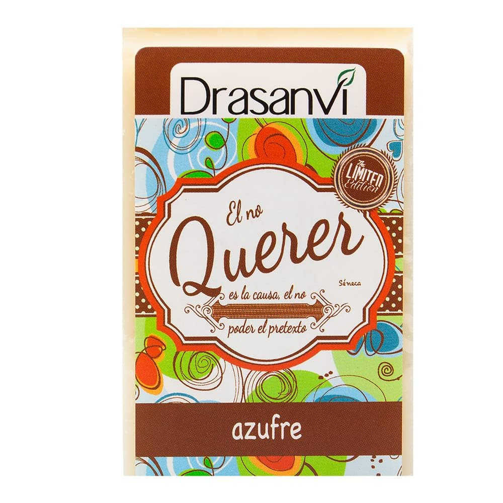 Jabon de Azufre Drasanvi para Acne y Piel Grasa en 100 Gramos Sin Gluten Accion Antiseptica y Seborreguladora, Puntos Negros ,Exceso de Sebo