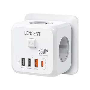 LENCENT Enchufe USB Cubo con Carga Rápida PD35W