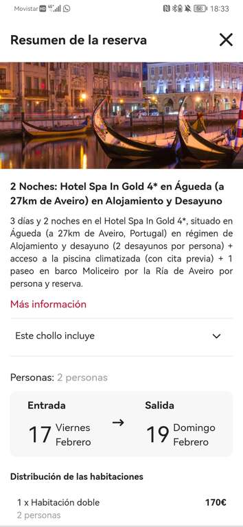 2 noches Hotel 4* en Águeda para 2 personas