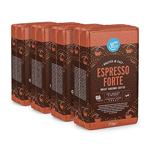 Café molido "Espresso Forte" Happy Belly - 4x250g (Amazon)