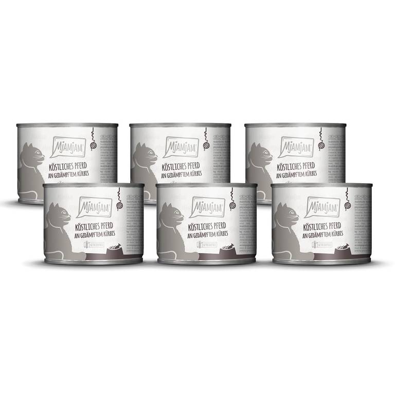 MjAMjAM – comida húmeda premium para gatos -pack de 6 (6 x 200 g), sin cereales con extra de carne