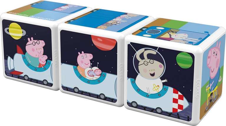 GEOMAG - MAGICUBE - 3 Cubos PEPPA PIG - Travel with Peppa - Bloques Magnéticos para Niños a partir de 1 Año