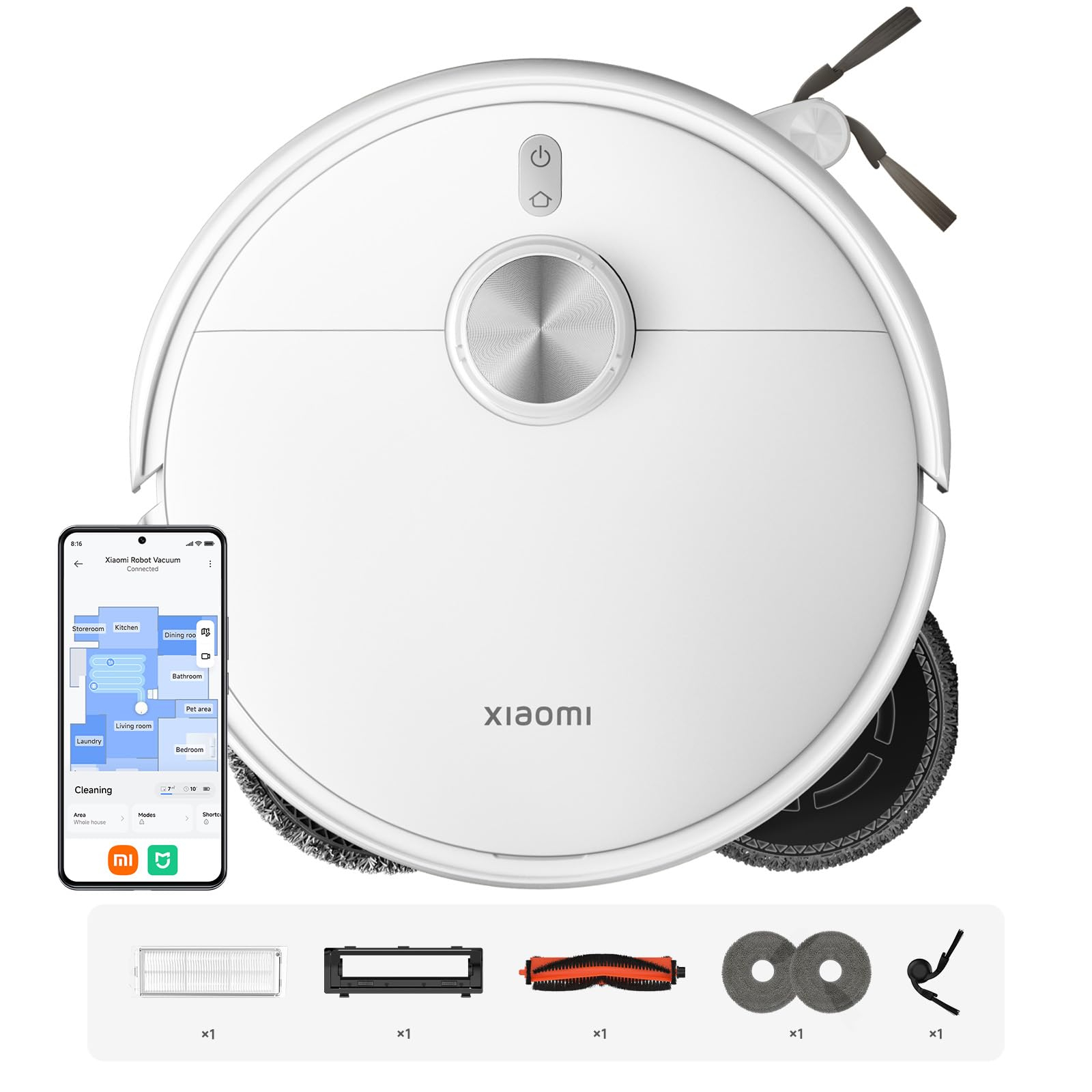XIAOMI S40 Pro Robot Aspirador con Fregado, 15000Pa, Brazos Ext.