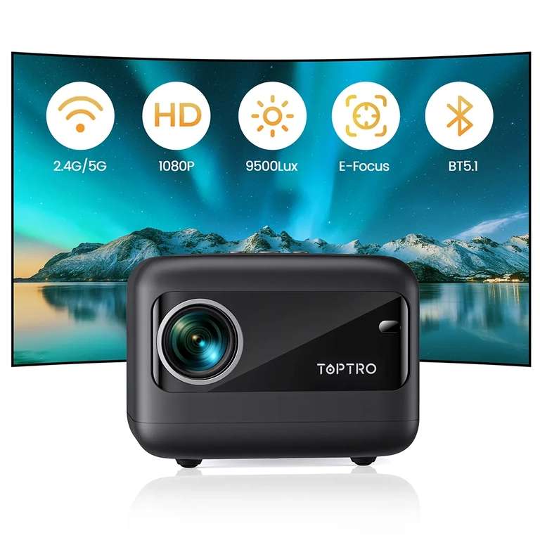 TOPTRO Miniproyector TR25 WiFi, Bluetooth, 720p (Envío desde Francia)