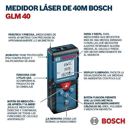 Bosch Professional Medidor láser de distancia GLM 40