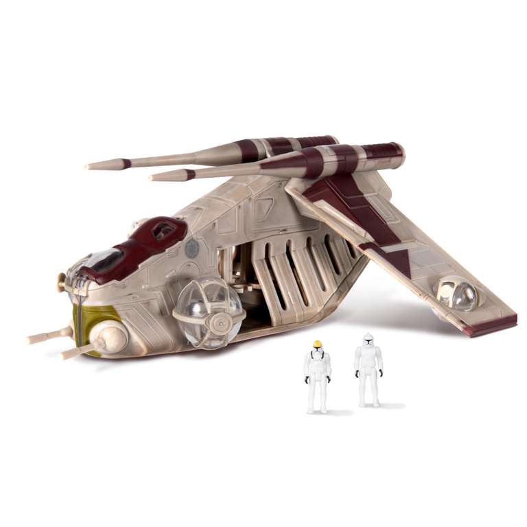 Bizak Star Wars Micro Galaxy Squadron CAÑONERA de Asalto (LAAT) - Vehículo Deluxe de 18cm cm con Figuras de Soldados CLON (62610045)