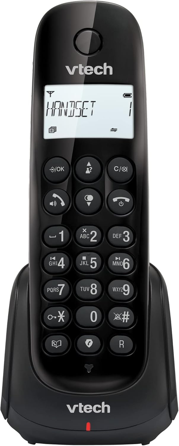 VTech CS1450 Teléfono inalámbrico DECT con contestador automático, función manos libres, bloqueo de llamadas, identificación de llamante