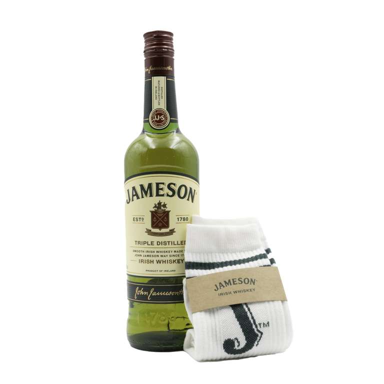 Jameson Original Whiskey Irlandés con Lata Decorativa y Calcetines de regalo