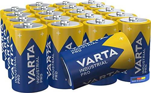 VARTA Industrial - Pilas alcalinas D / LR20 / Mono : pack de 20 Unidades, 1.5 V, (13.34€ entrega incluida)