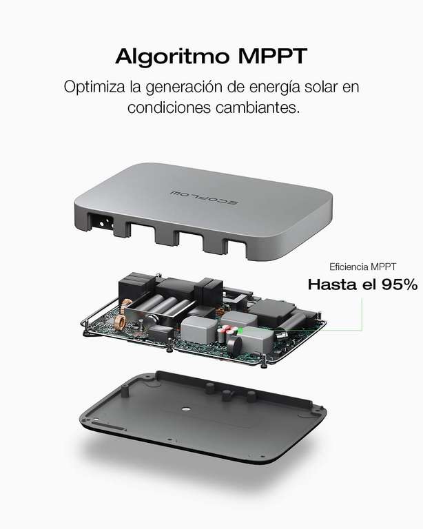 Microinversor EcoFlow PowerStream 800 W, inversor Solar Inteligente Wi-Fi para Kit Solar, impermeabilidad IP67, Control Desde app. MPPT