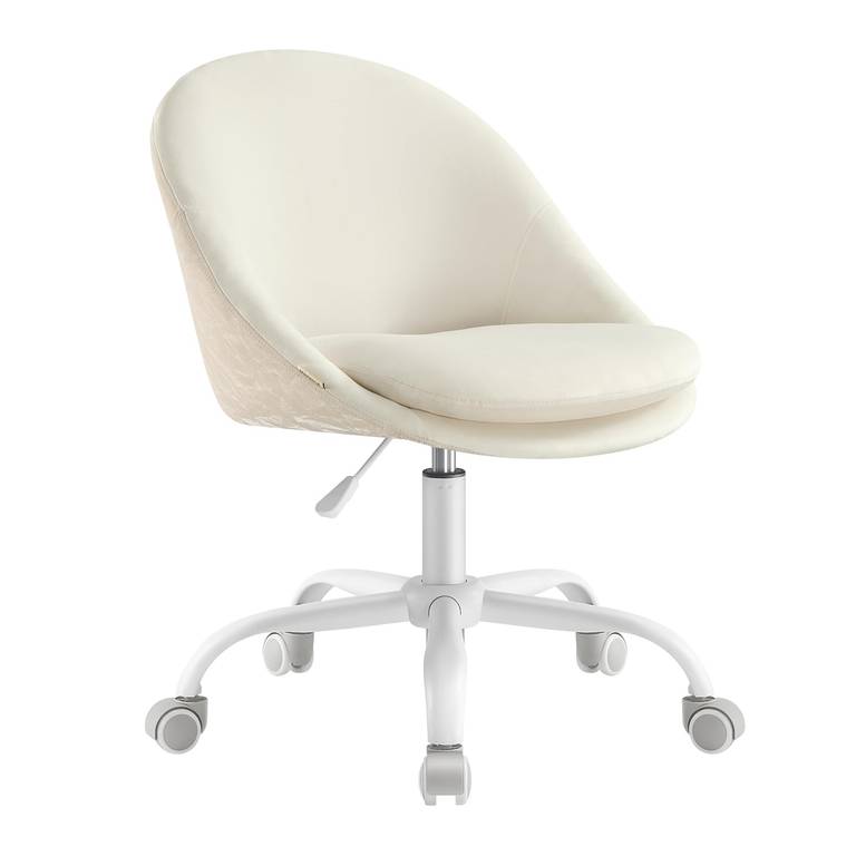 SONGMICS Silla de Oficina en Casa, Silla Giratoria con Parte Frontal de Terciopelo, Sillón de Escritorio, Acolchada con Espuma