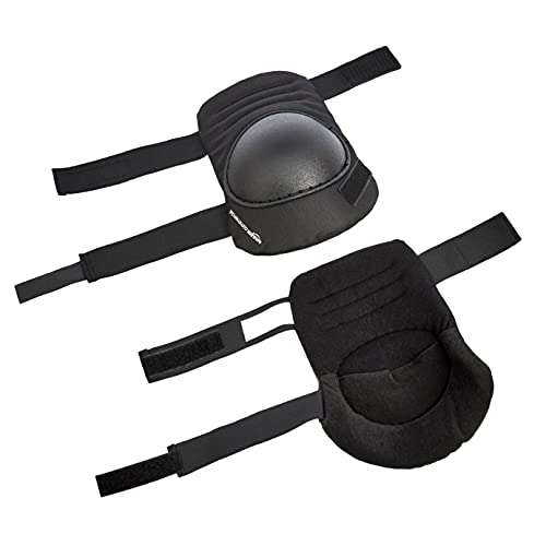 AmazonCommercial - Rodilleras con protección rígida para la rótula, 22,8 cm, 1 par, color negro
